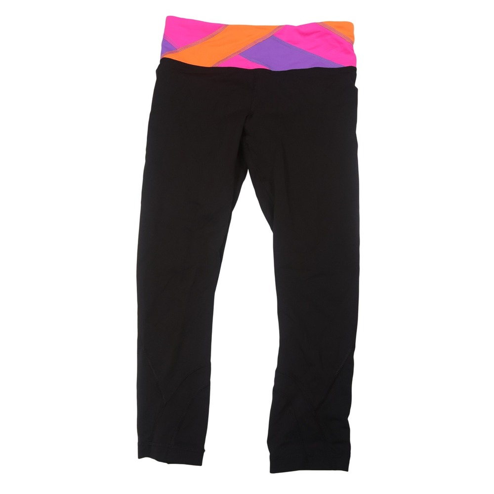 Lululemon Athletica Yoga Pants Cropped Athletic Leggings‎ Black Womens Size 4